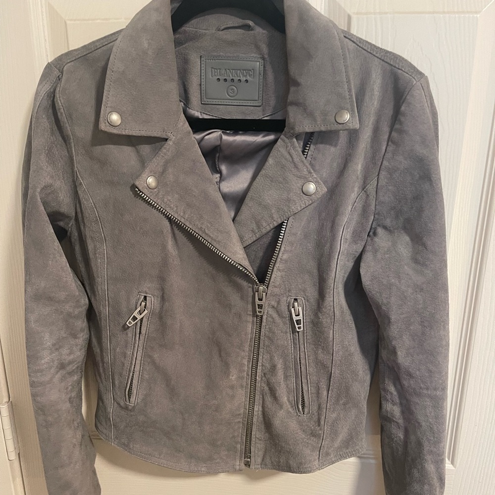 Blank NYC Suede Moto Jacket - grey